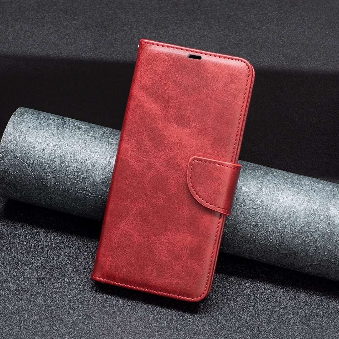 For Redmi Note 14 Pro 5G / Note 14 Pro+ 5G Lambskin Texture Pure Color Flip Leather Phon ... (Red)