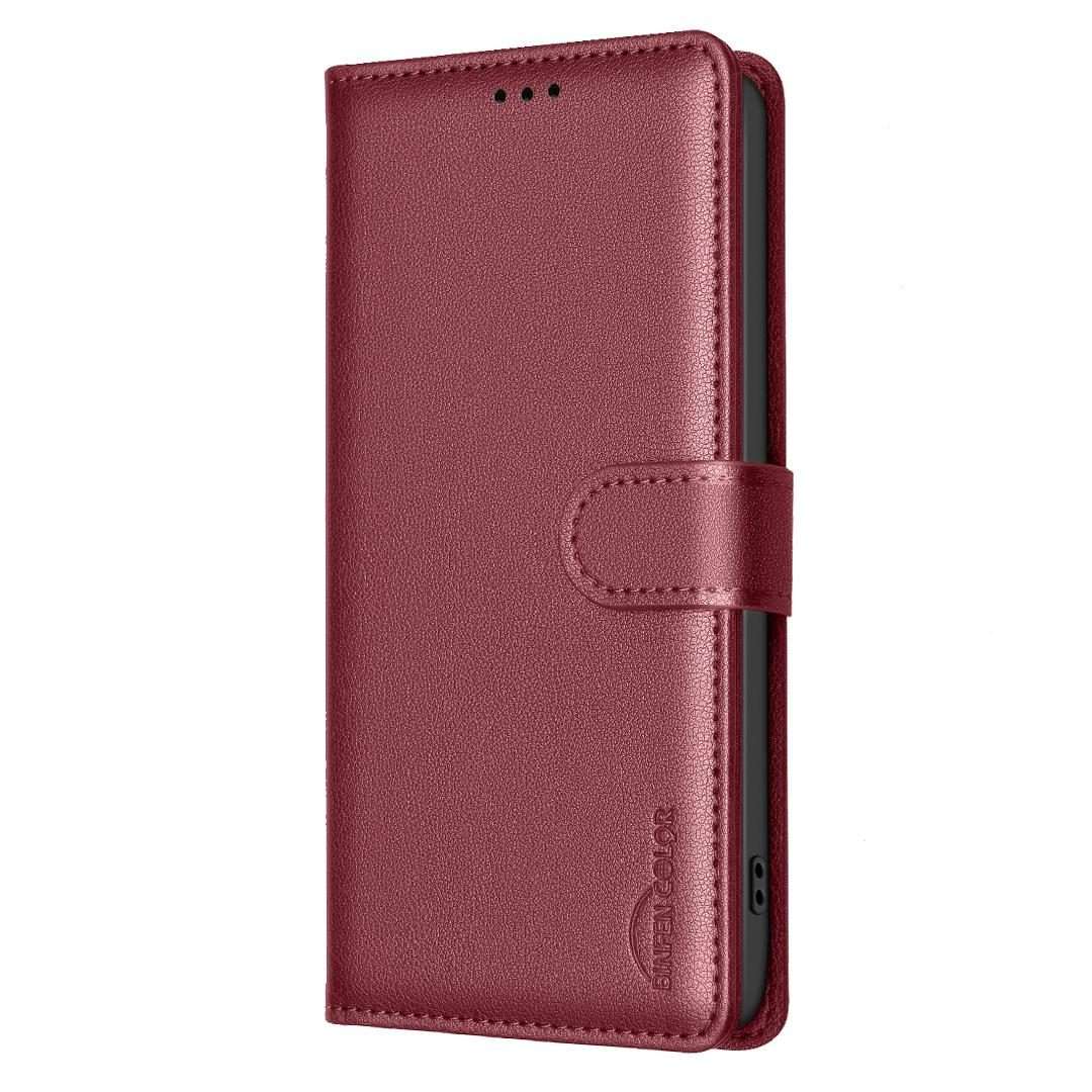 For Redmi Note 14 Pro 4G Litchi Texture RFID Anti-theft Leather Phone Case(Red)