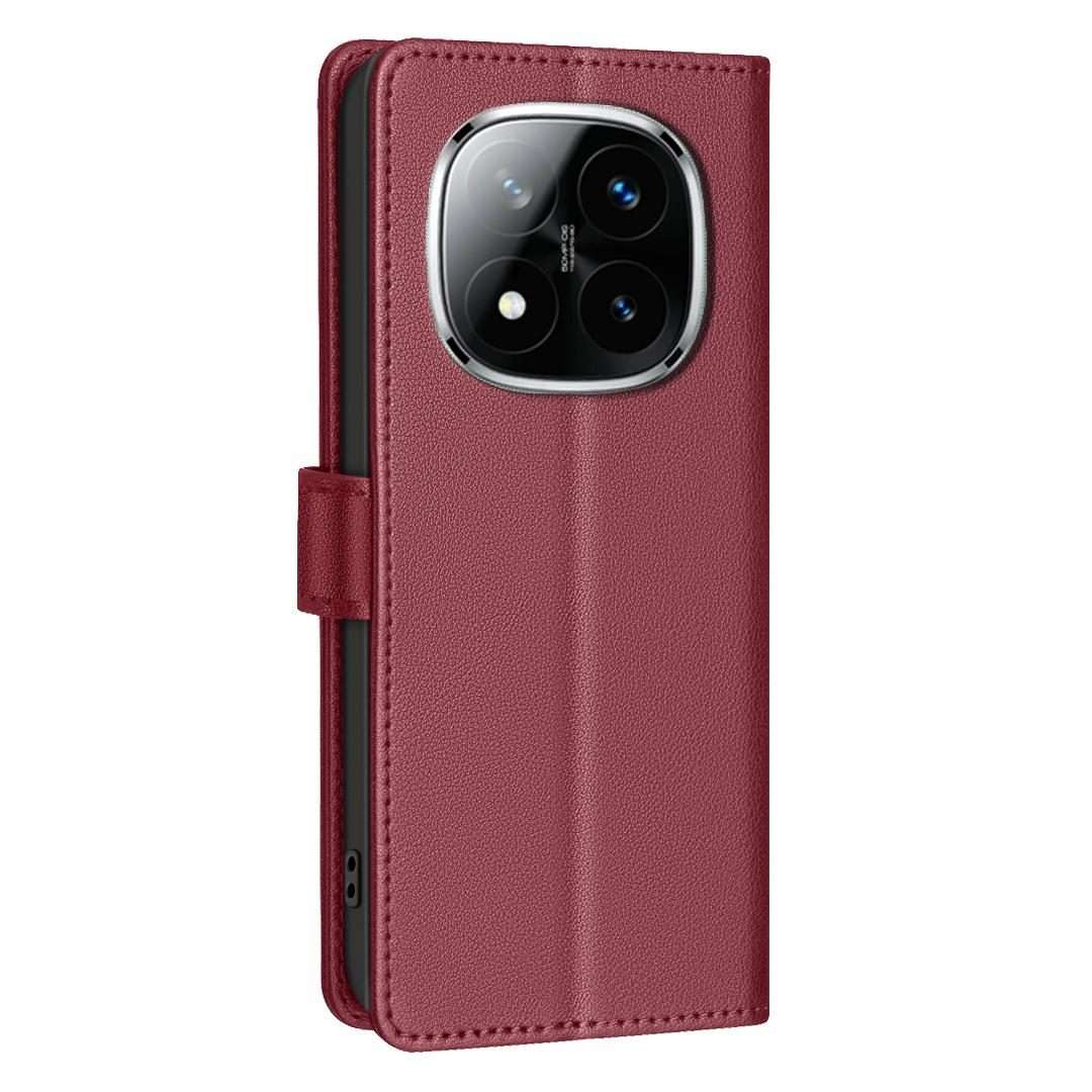 For Redmi Note 14 Pro 4G Litchi Texture RFID Anti-theft Leather Phone Case(Red)