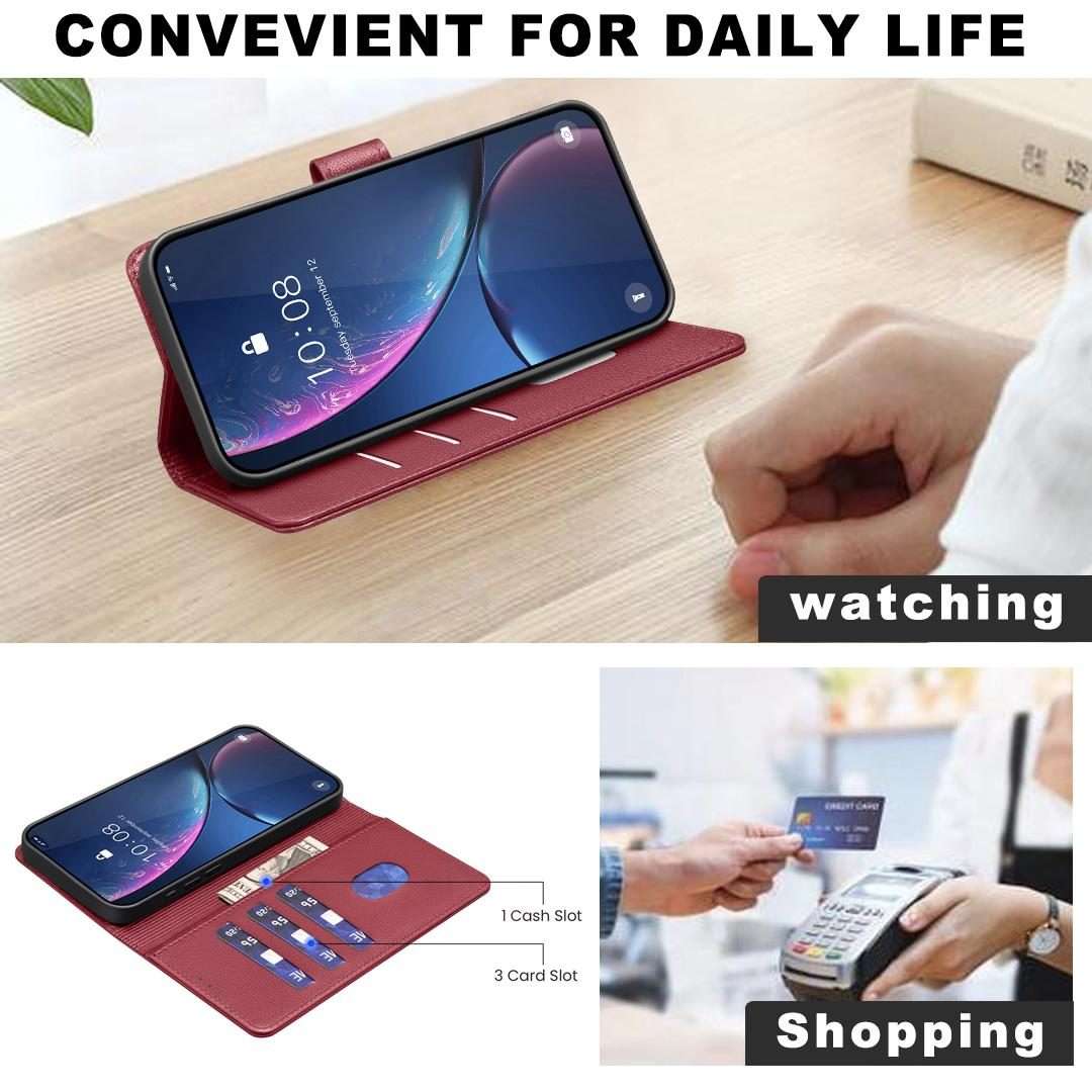 For Redmi Note 14 Pro 4G Litchi Texture RFID Anti-theft Leather Phone Case(Red)