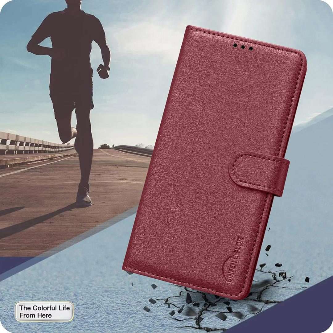 For Redmi Note 14 Pro 4G Litchi Texture RFID Anti-theft Leather Phone Case(Red)