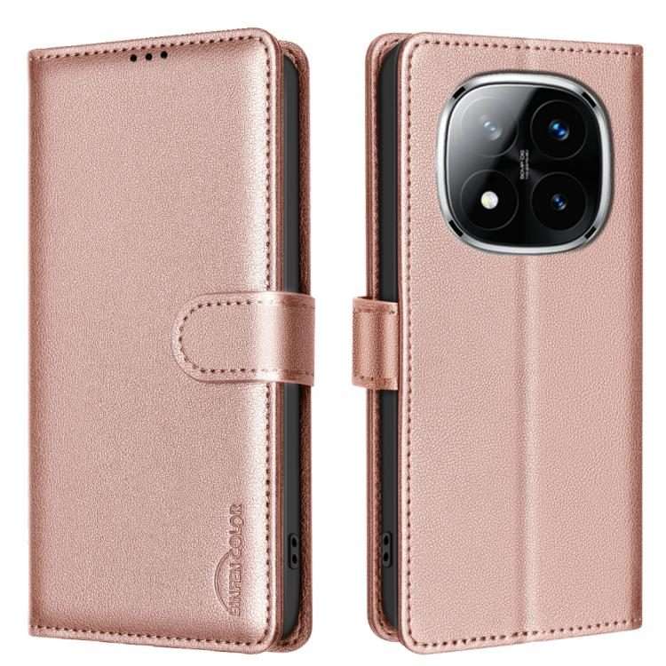 For Redmi Note 14 Pro 4G Litchi Texture RFID Anti-theft Leather Phone Case(Gold)