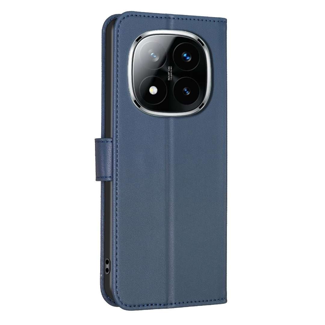 For Redmi Note 14 Pro 5G / Note 14 Pro+ 5G Four-leaf Embossed Leather Phone Case(Blue)