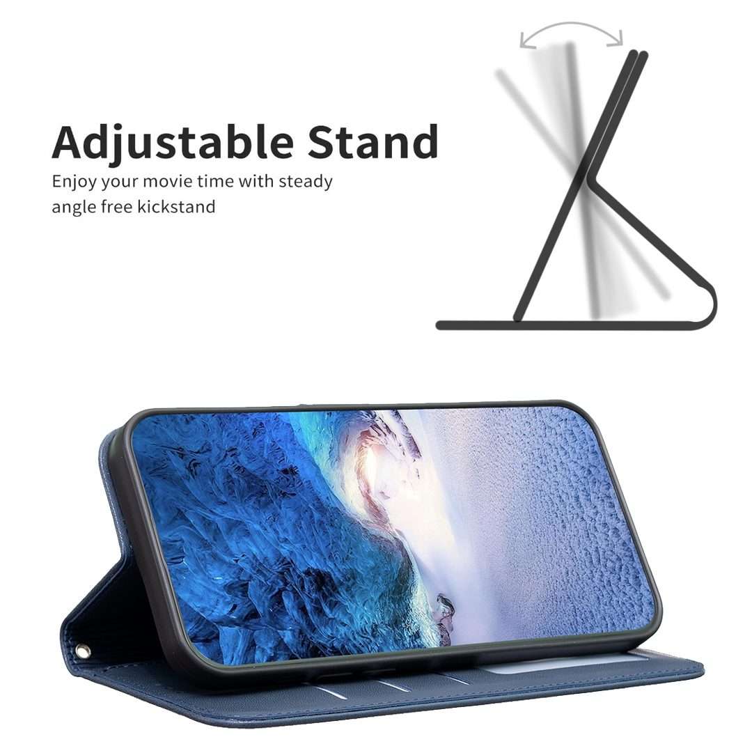 For Redmi Note 14 Pro 5G / Note 14 Pro+ 5G Four-leaf Embossed Leather Phone Case(Blue)