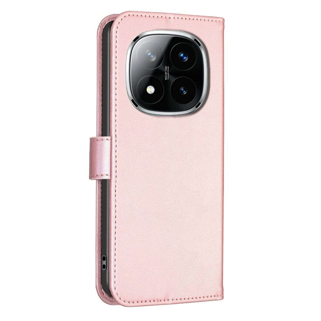 For Redmi Note 14 Pro 5G / Note 14 Pro+ 5G Four-leaf Embossed Leather Phone Case(Pink)