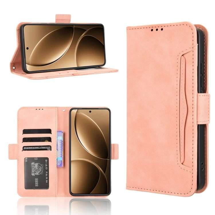 For Redmi K80 / K80 Pro Skin Feel Calf Texture Card Slots Leather Phone Case(Pink)