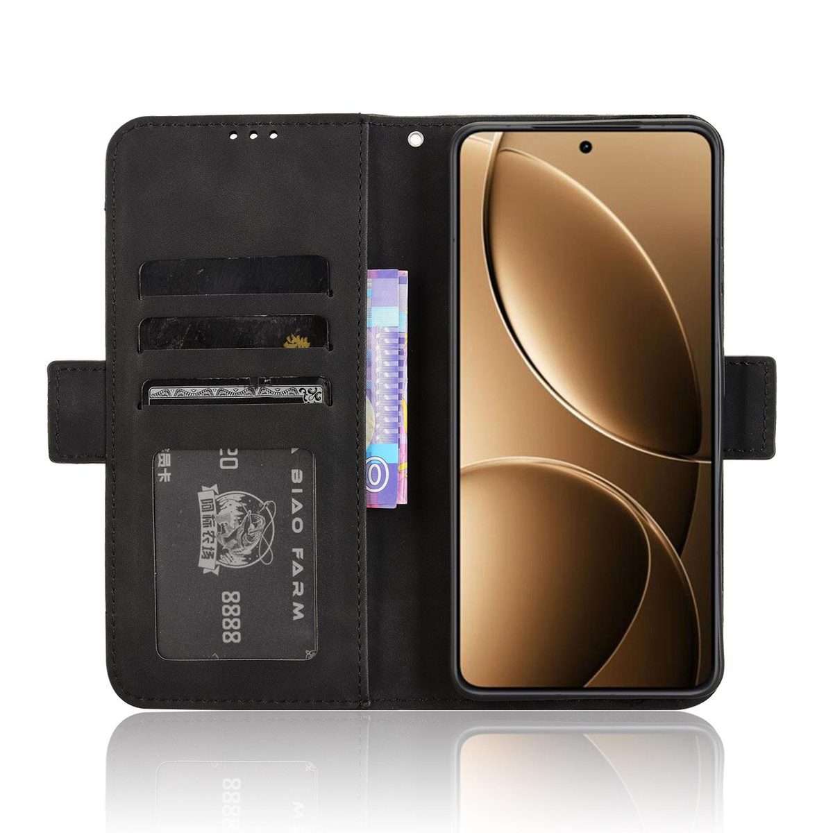 For Redmi K80 / K80 Pro Skin Feel Calf Texture Card Slots Leather Phone Case(Black)