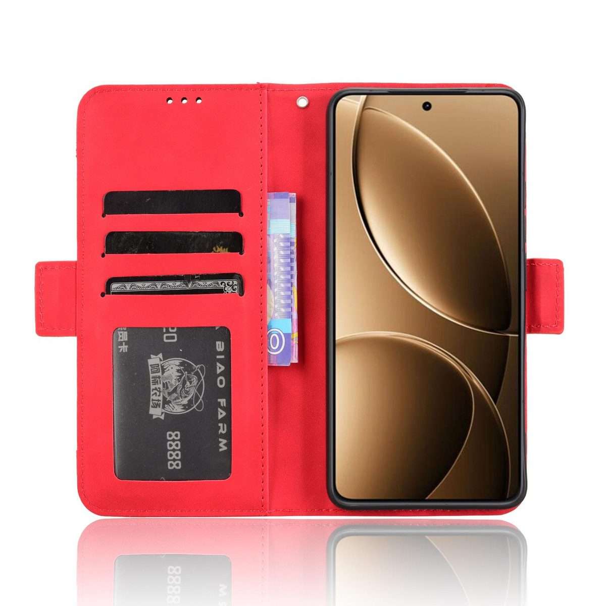 For Redmi K80 / K80 Pro Skin Feel Calf Texture Card Slots Leather Phone Case(Red)