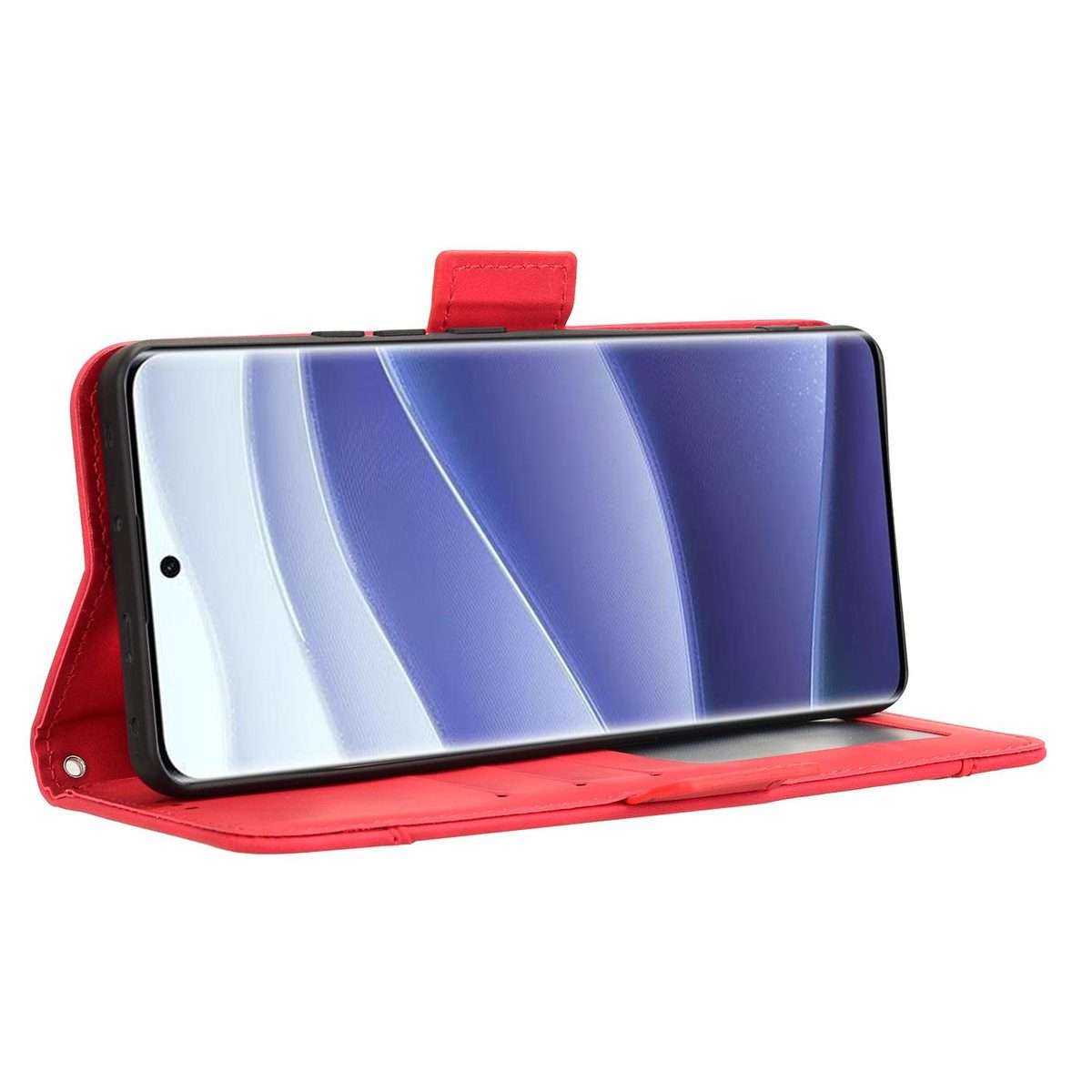 For Redmi Note 14 Pro+ 5G Skin Feel Calf Texture Card Slots Leather Phone Case(Red)