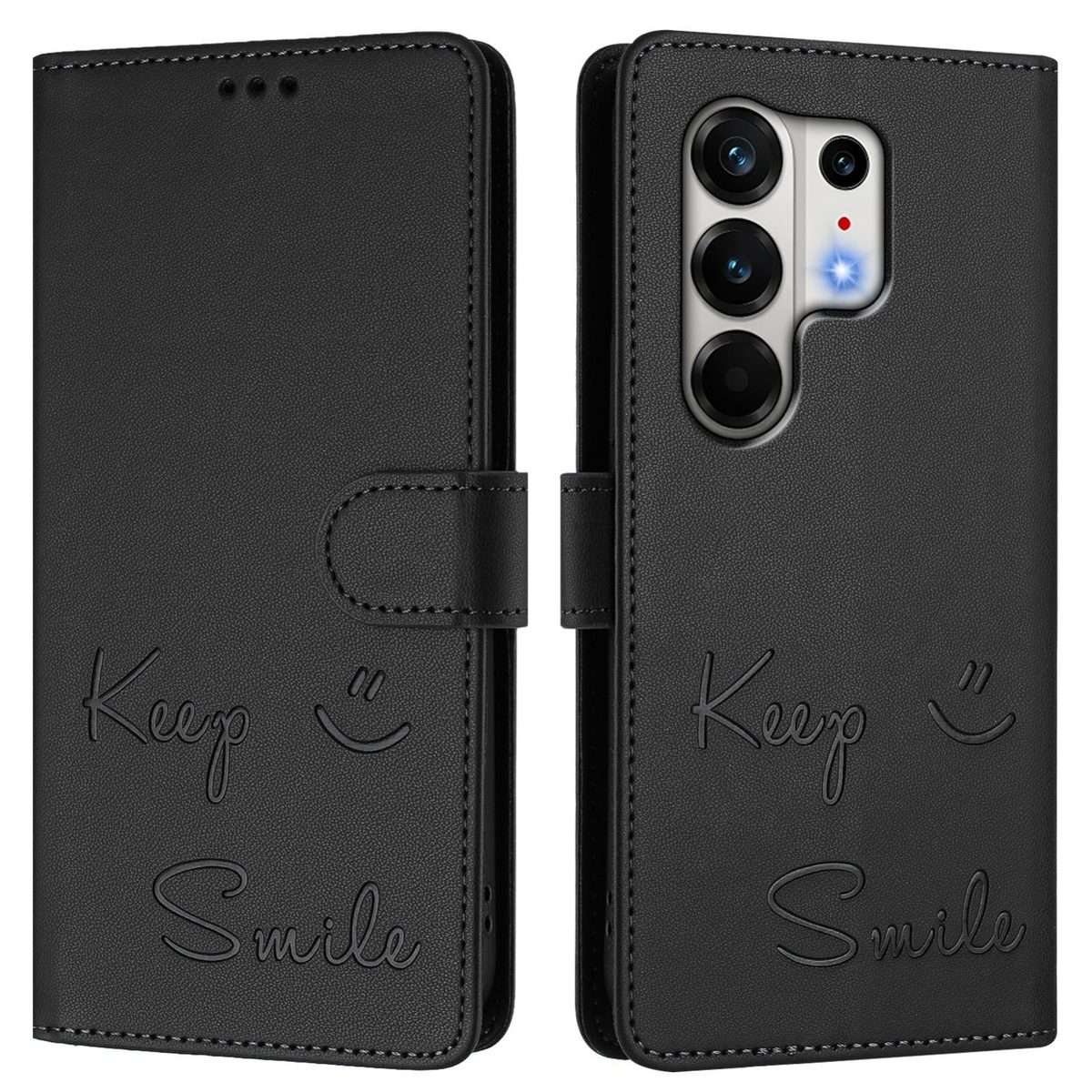 For Tecno Camon 50 Pro 4G Smile Embossing RFID Leather Phone Case(Black)
