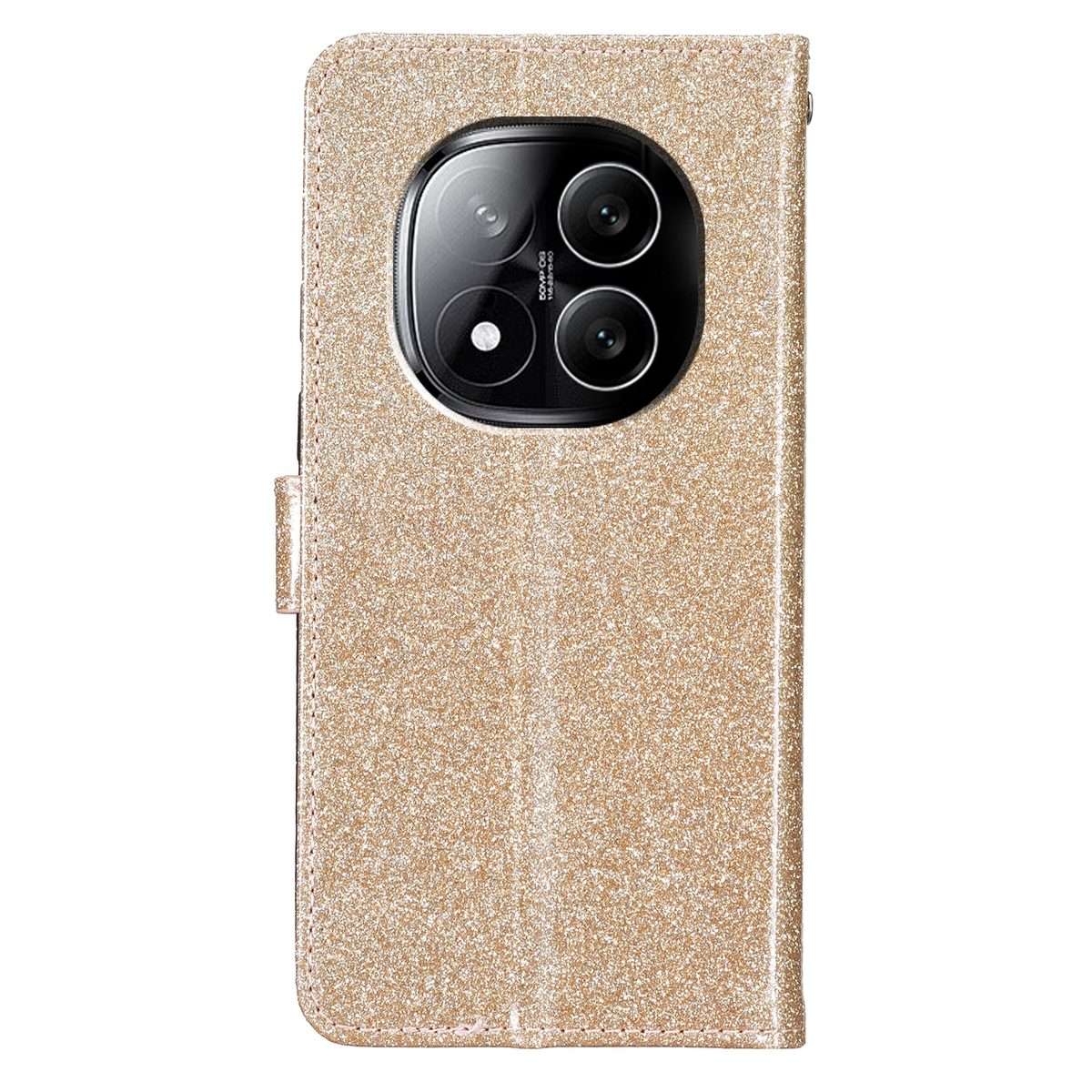 For Redmi Note 14 Pro+ 5G Glitter Powder Flip Leather Phone Case(Gold)