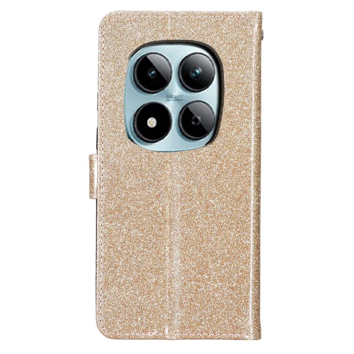 For Redmi Note 15 Pro+ 5G Global 163.3mm Glitter Powder Flip Leather Phone Case(Gold)