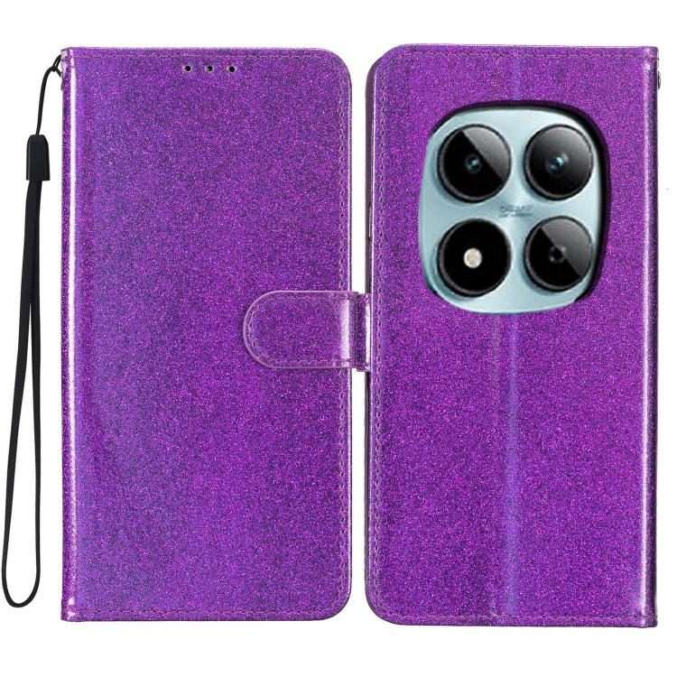 For Redmi Note 15 Pro+ 5G Global 163.3mm Glitter Powder Flip Leather Phone Case(Purple)