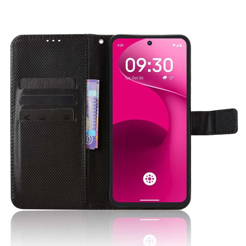For T-Mobile Revvl 8 Pro 5G Diamond Texture Leather Phone Case(Black)