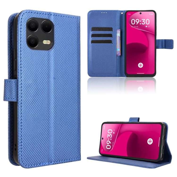 For T-Mobile Revvl 8 Pro 5G Diamond Texture Leather Phone Case(Blue)