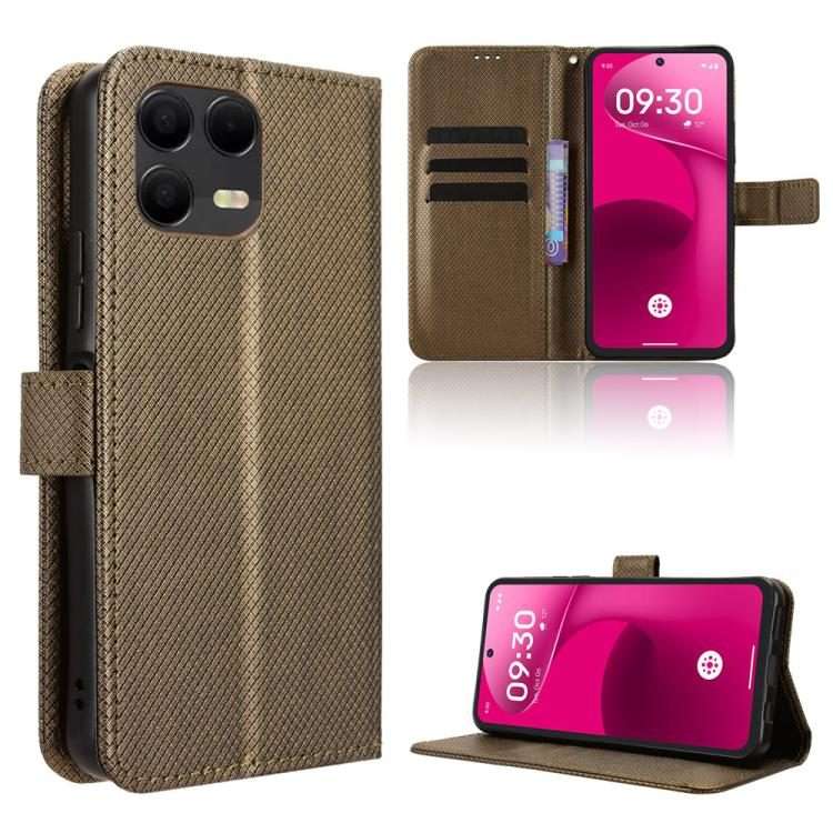 For T-Mobile Revvl 8 Pro 5G Diamond Texture Leather Phone Case(Brown)