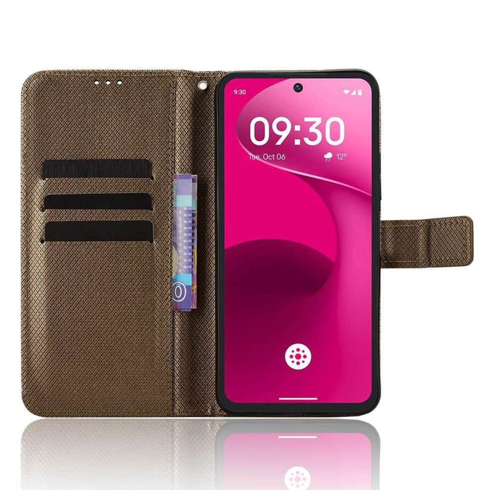 For T-Mobile Revvl 8 Pro 5G Diamond Texture Leather Phone Case(Brown)