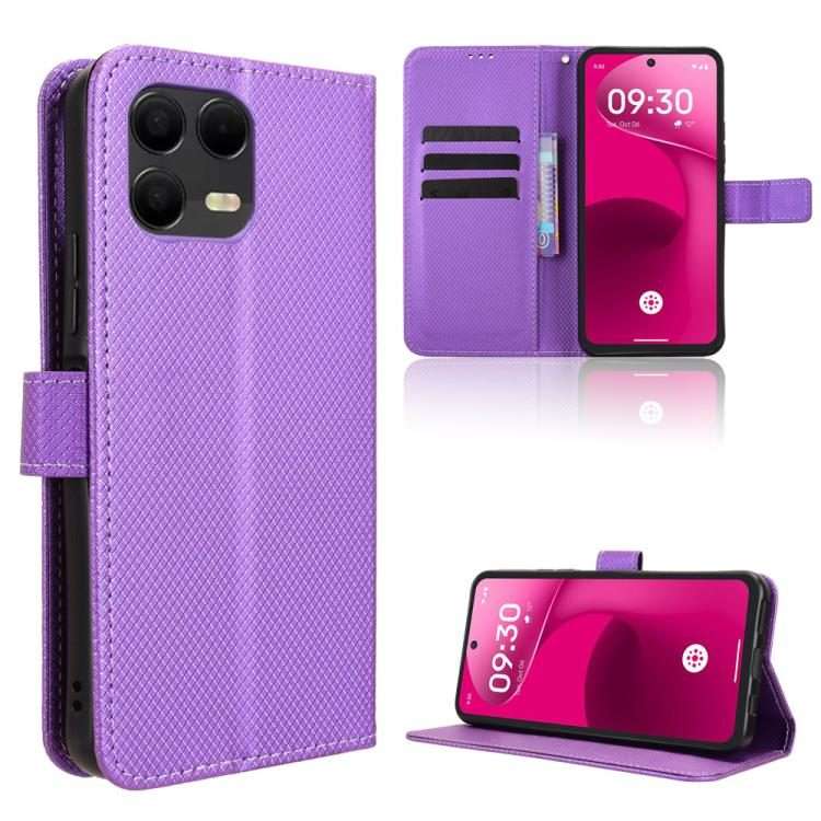 For T-Mobile Revvl 8 Pro 5G Diamond Texture Leather Phone Case(Purple)