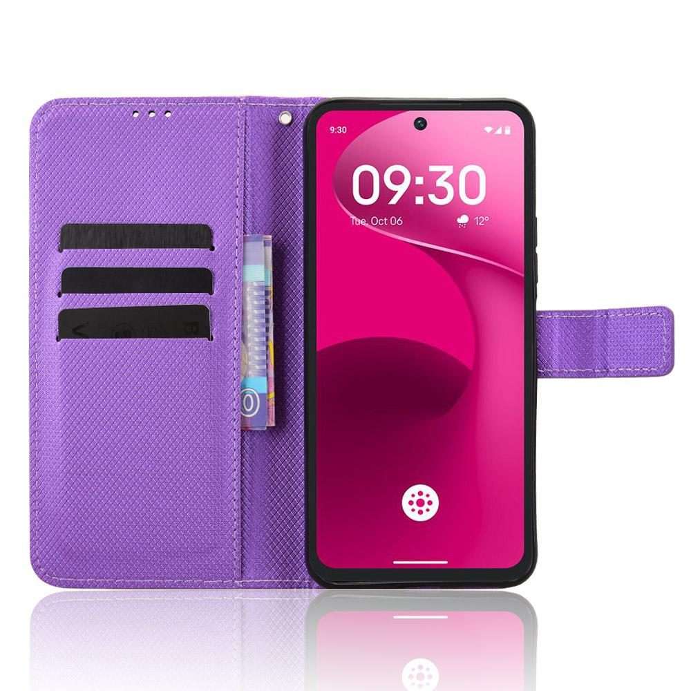 For T-Mobile Revvl 8 Pro 5G Diamond Texture Leather Phone Case(Purple)