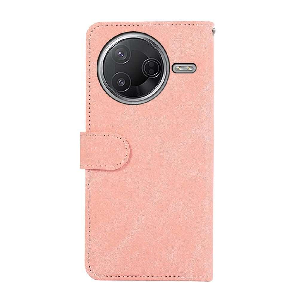 For Redmi K80 / K80 Pro ABEEL Color Block Magnetic RFID Leather Phone Case(Pink-Cyan)