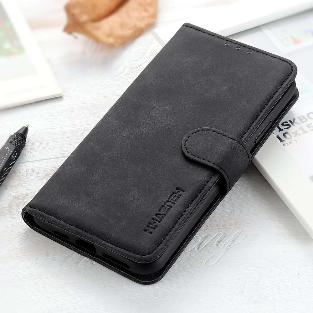 For Redmi Note 14 Pro 4G KHAZNEH Retro Texture Flip Leather Phone Case(Black)