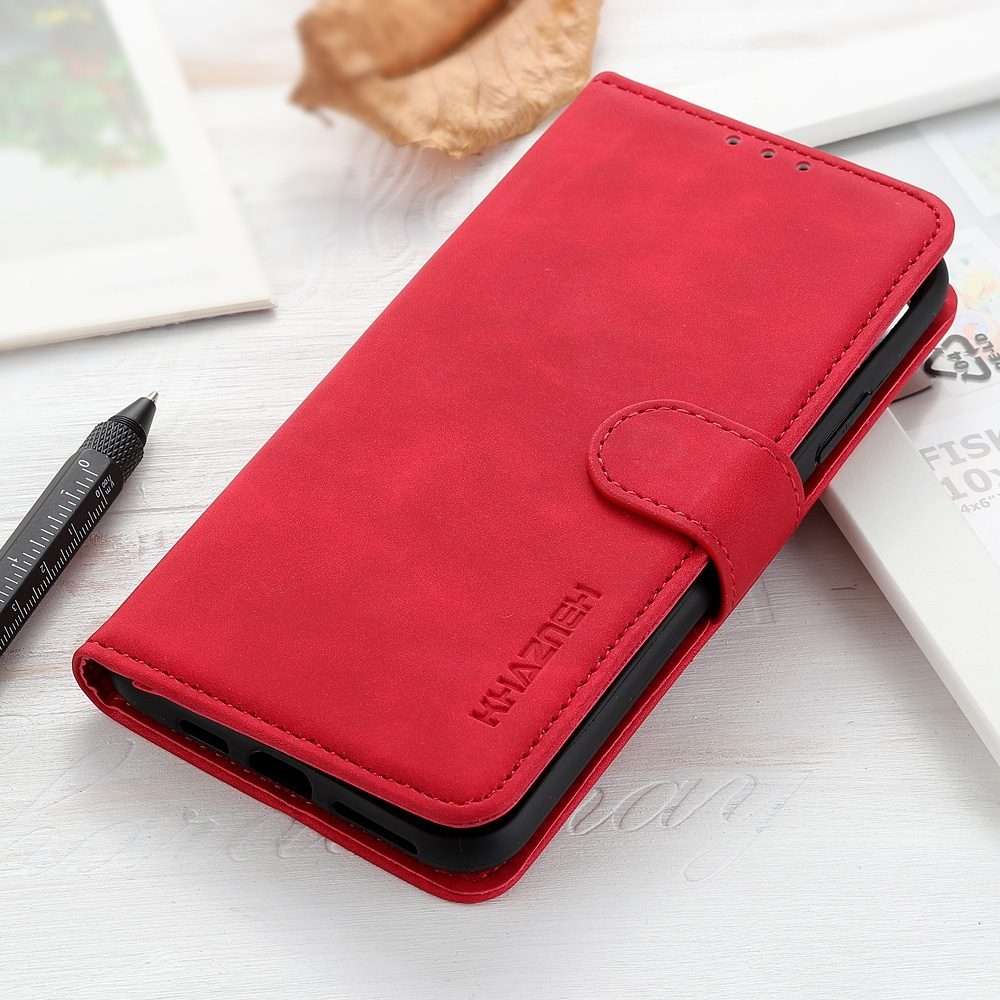 For Redmi Note 14 Pro 4G KHAZNEH Retro Texture Flip Leather Phone Case(Red)
