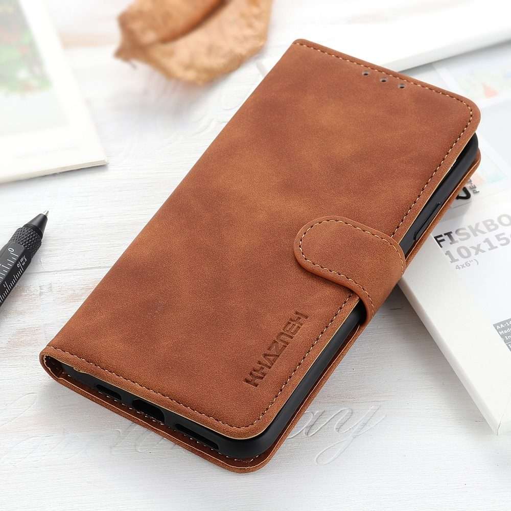 For Redmi Note 14 Pro 4G KHAZNEH Retro Texture Flip Leather Phone Case(Brown)