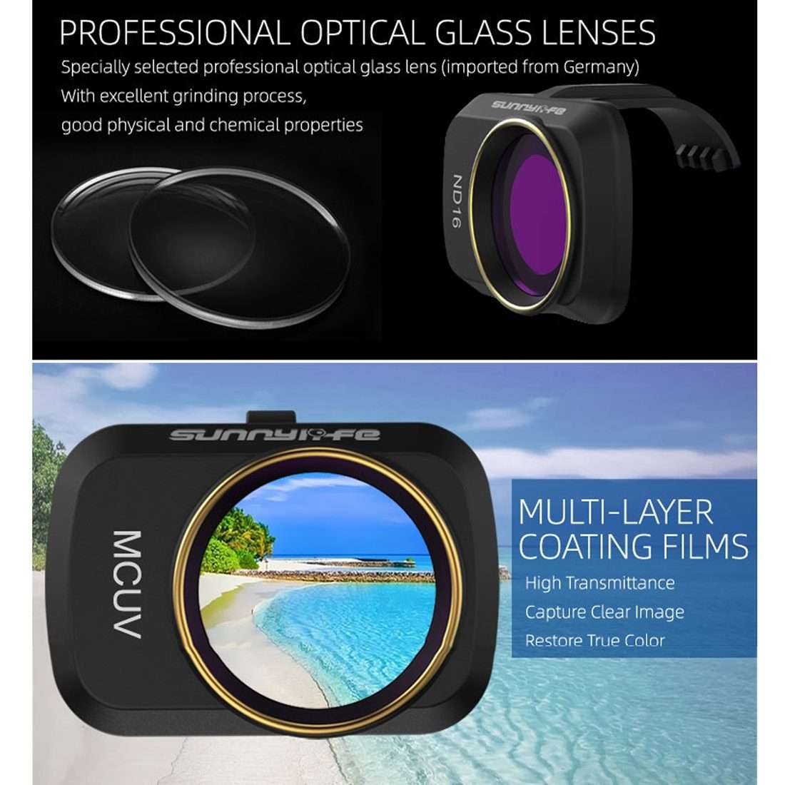 Sunnylife MM-FI9250 Lens Filter For DJI Mini 4K/Mini 2 SE/Mini SE/Mini 2/Mavic Mini