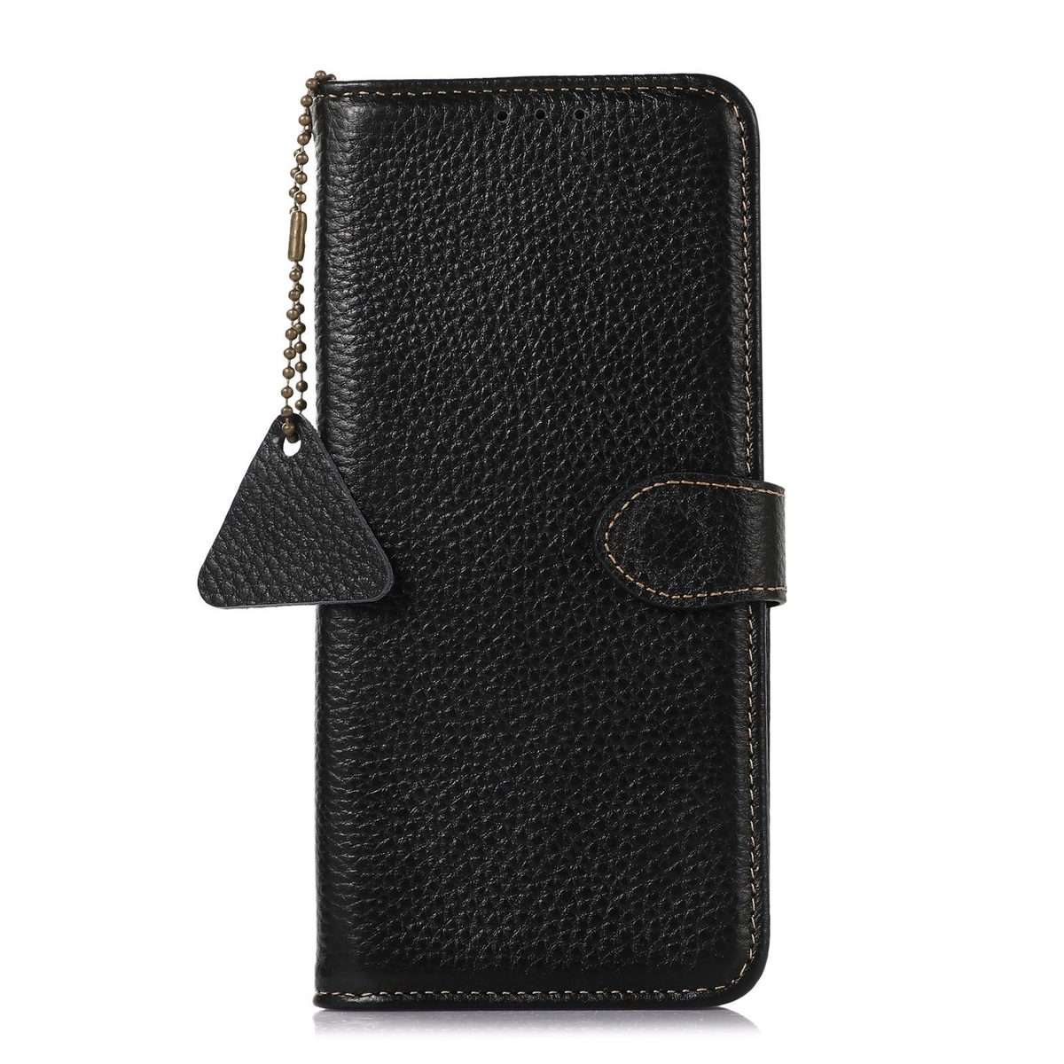 For Redmi K90/Poco F8 Pro Genuine Leather Litchi Texture RFID Leather Phone Case(Black)