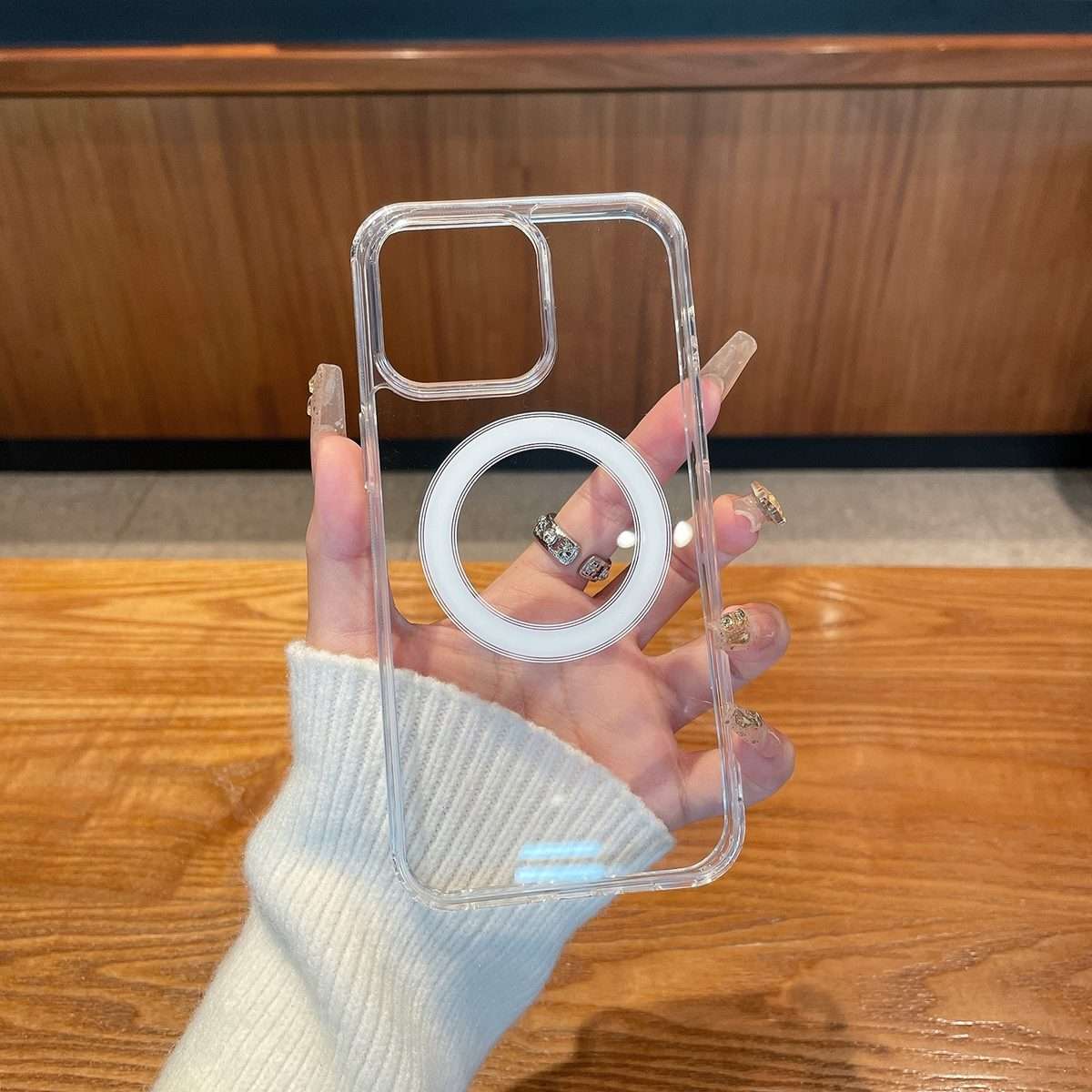 For iPhone 16 Pro Clear Acrylic TPU MagSafe Phone Case(Transparent)