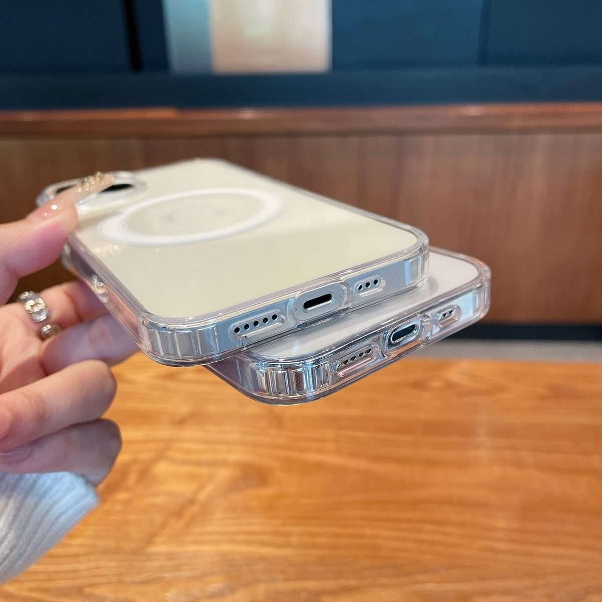For iPhone 15 Pro Max Clear Acrylic TPU MagSafe Phone Case(Transparent)