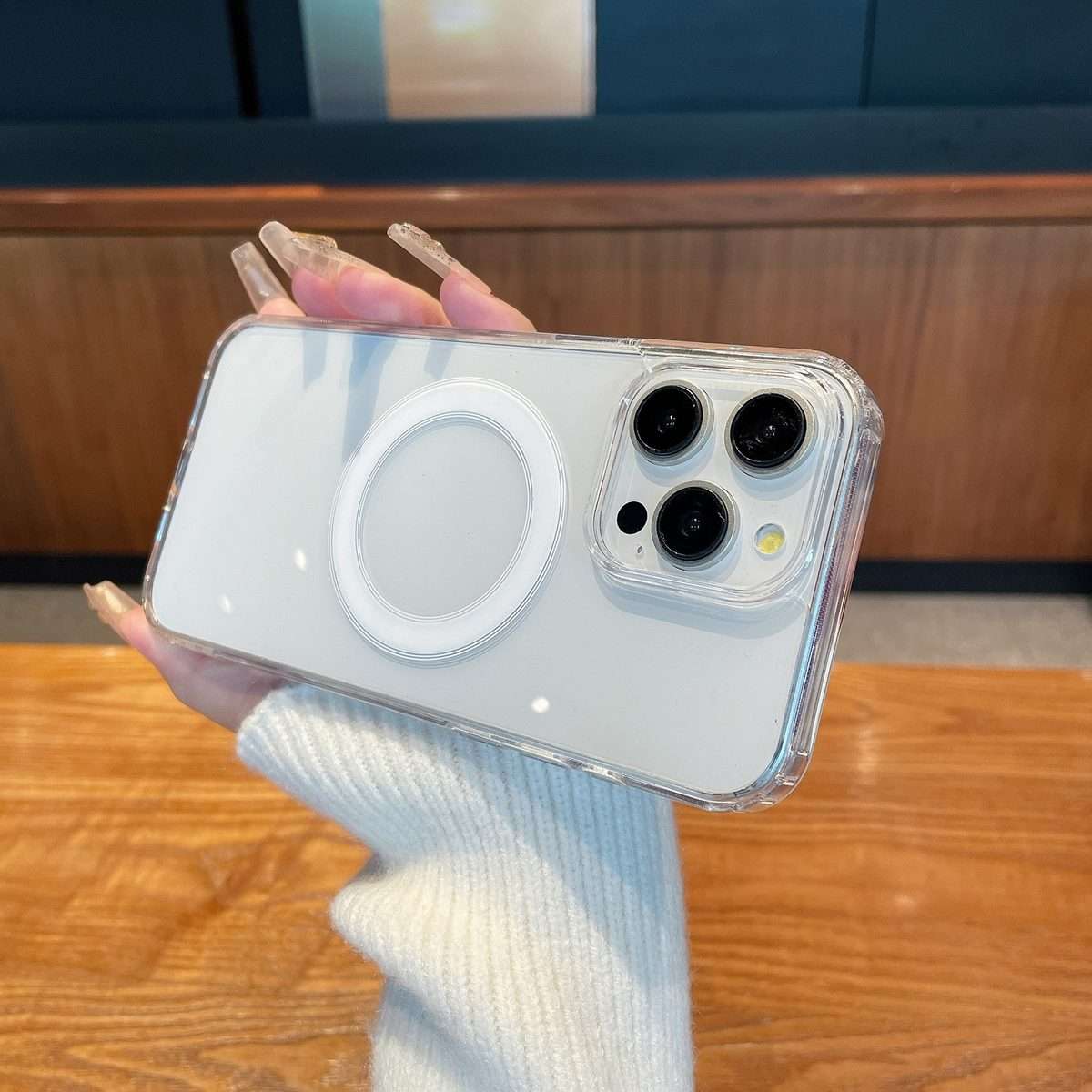 For iPhone 13 Pro Max Clear Acrylic TPU MagSafe Phone Case(Transparent)
