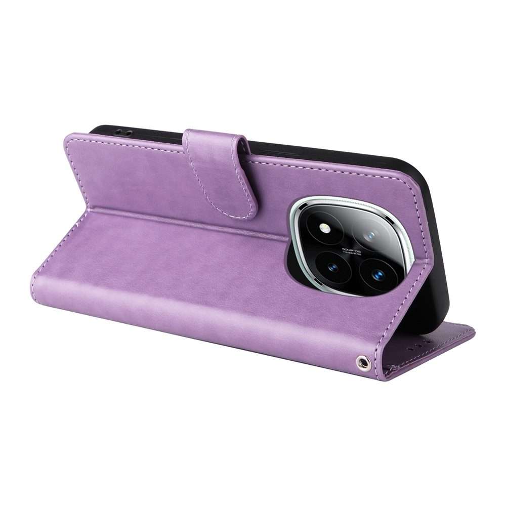 For Redmi Note 14 Pro 5G / Note 14 Pro+ 5G Embossed Butterfly Flowers Leather Phone Case(Purple)