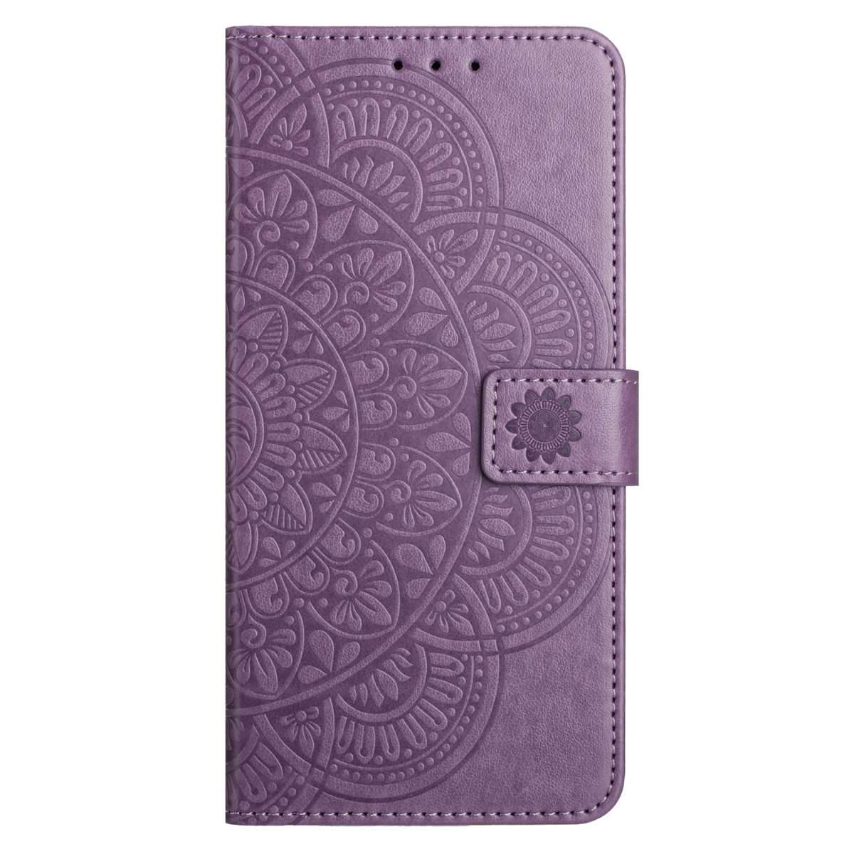 For Redmi Note 14 Pro+ 5G Flower Embossed Leather Phone Case(Purple)
