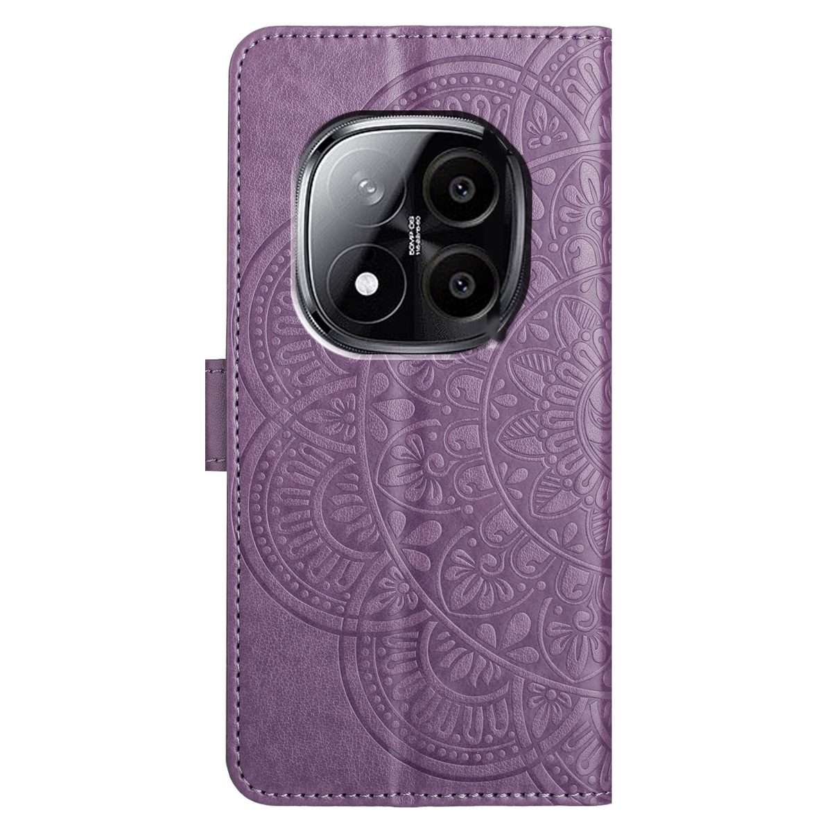 For Redmi Note 14 Pro+ 5G Flower Embossed Leather Phone Case(Purple)