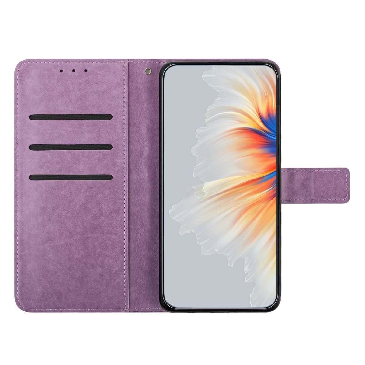 For Redmi Note 14 Pro+ 5G Flower Embossed Leather Phone Case(Purple)