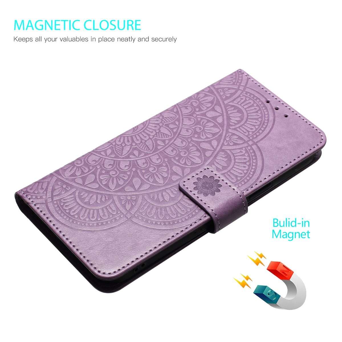 For Redmi Note 14 Pro+ 5G Flower Embossed Leather Phone Case(Purple)