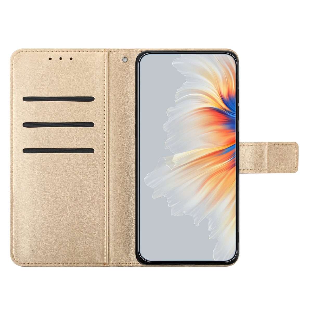 For Redmi Note 14 Pro+ 5G Flower Embossed Leather Phone Case(Gold)