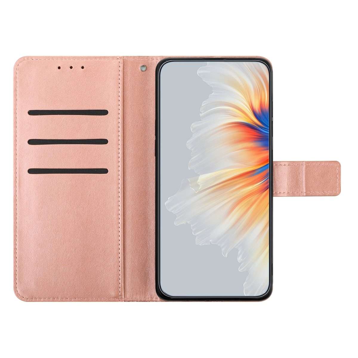 For Redmi Note 14 Pro+ 5G Flower Embossed Leather Phone Case(Rose Gold)