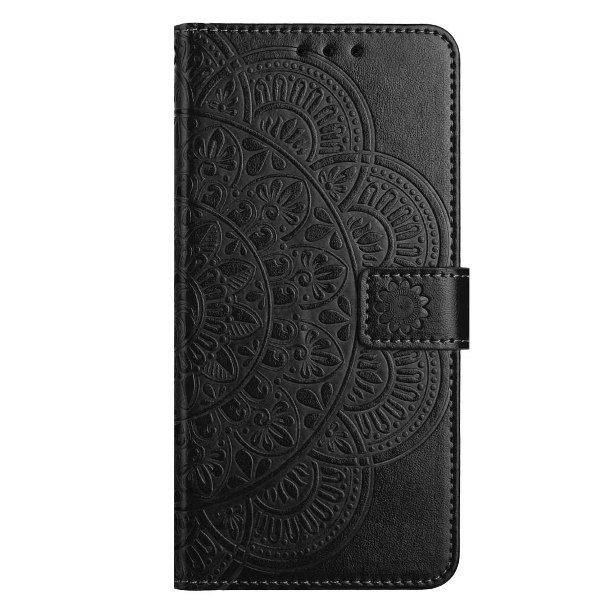 For Redmi Note 14 Pro+ 5G Flower Embossed Leather Phone Case(Black)