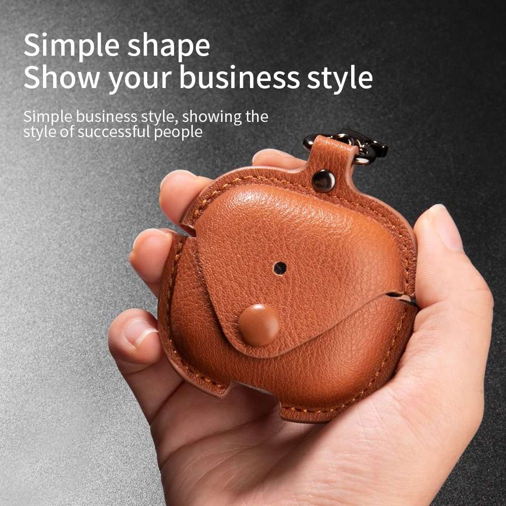 For AirPods Pro 3 Business Leather Earphone Protective Case with Hook(Red)