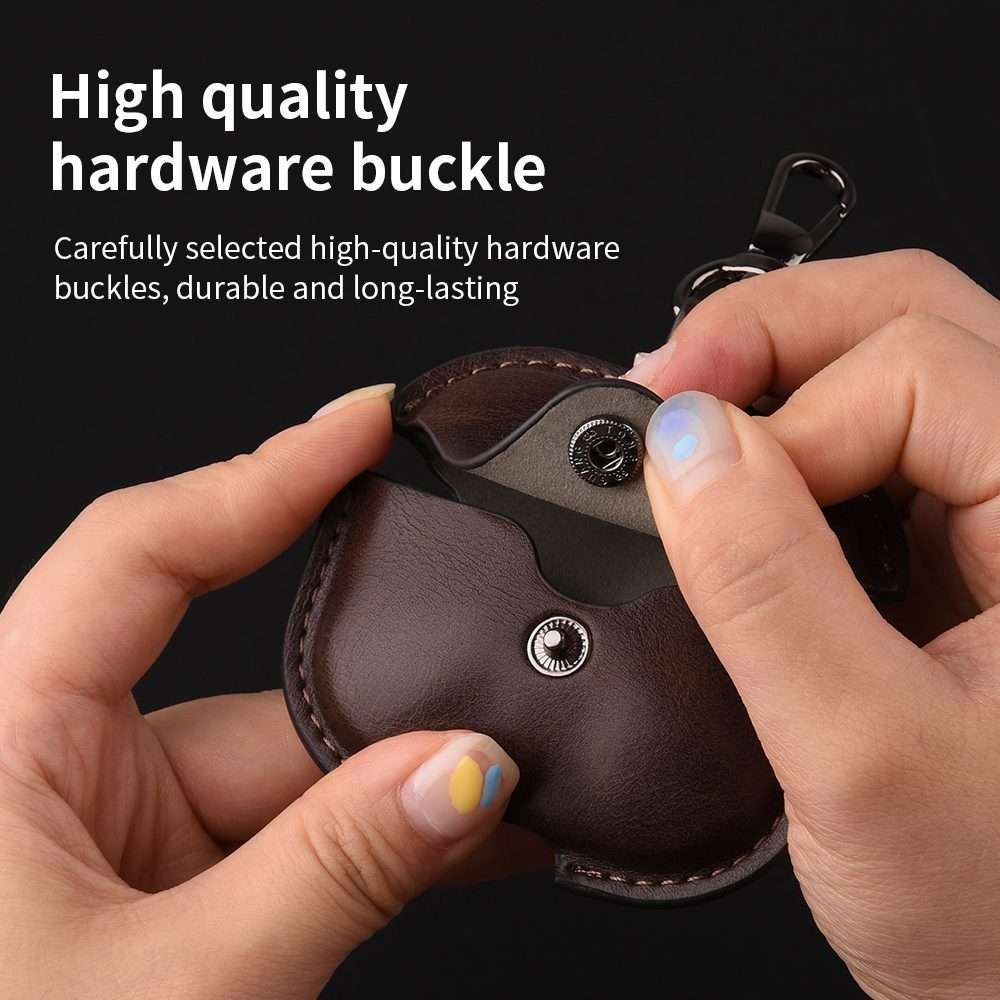 For AirPods Pro 3 Business Leather Earphone Protective Case with Hook(Red)