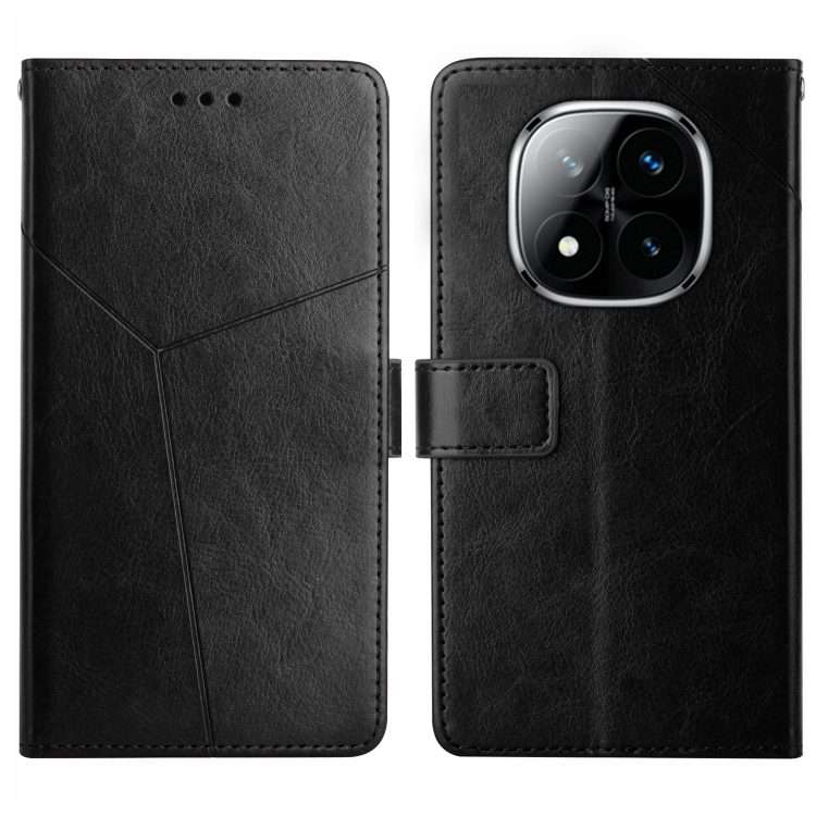 For Redmi Note 14 Pro+ 5G Y-shaped Pattern Flip Leather Phone Case(Black)