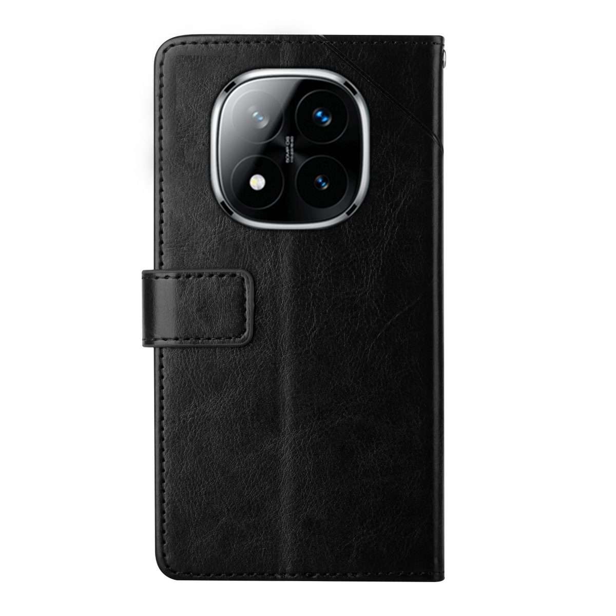 For Redmi Note 14 Pro+ 5G Y-shaped Pattern Flip Leather Phone Case(Black)