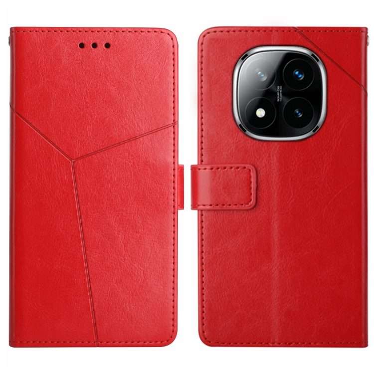 For Redmi Note 14 Pro+ 5G Y-shaped Pattern Flip Leather Phone Case(Red)