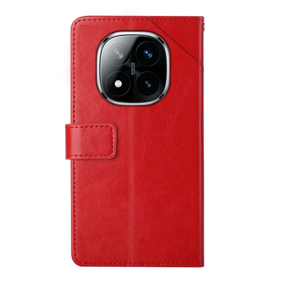 For Redmi Note 14 Pro+ 5G Y-shaped Pattern Flip Leather Phone Case(Red)