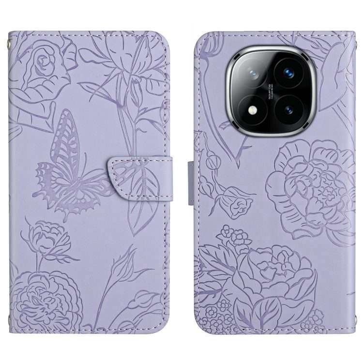 For Redmi Note 14 Pro+ 5G Skin Feel Butterfly Embossed Flip Leather Phone Case(Pink)