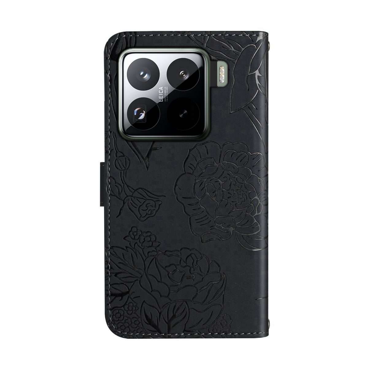 For Xiaomi 15 Pro Skin Feel Butterfly Embossed Flip Leather Phone Case(Black)
