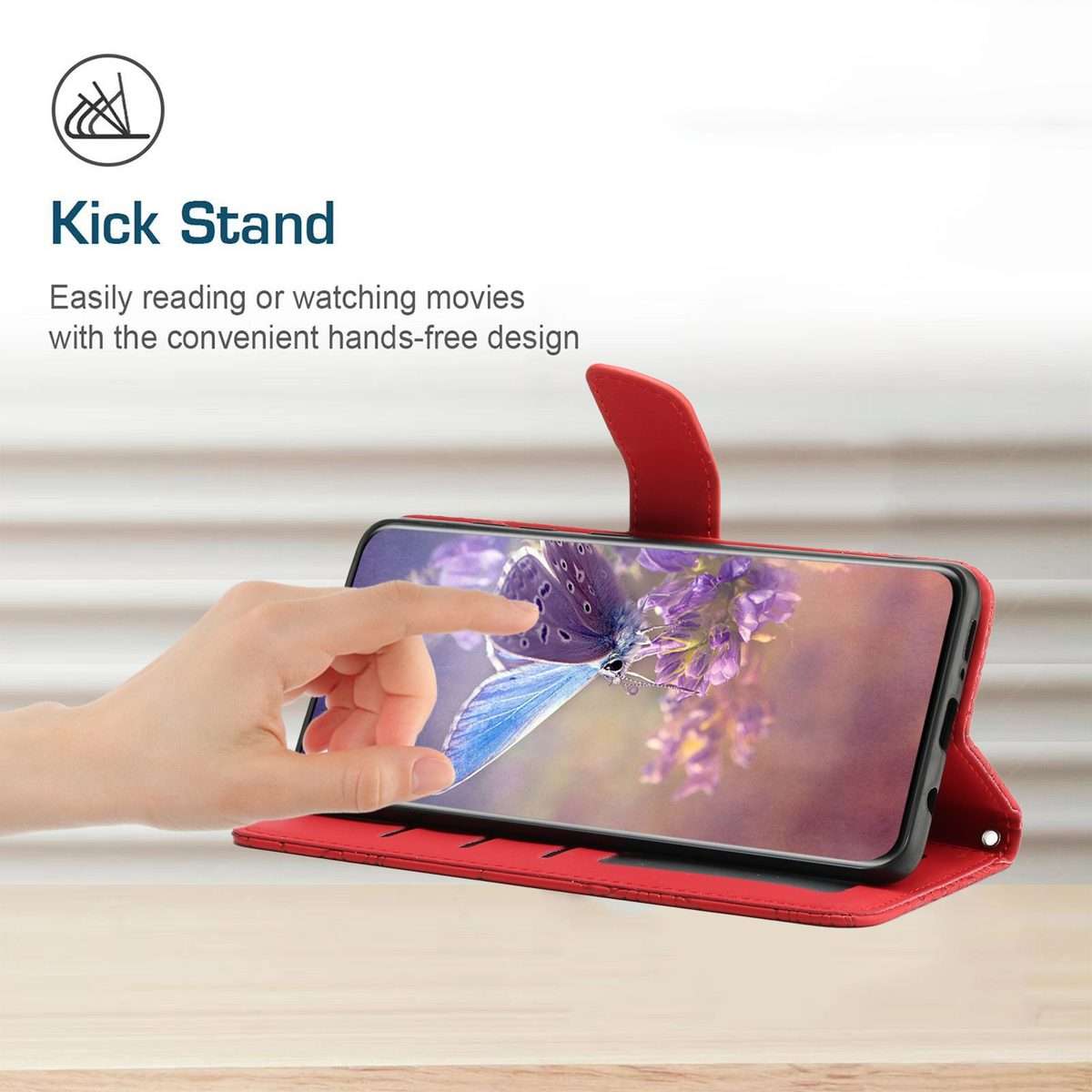 For Xiaomi 15 Pro Skin Feel Butterfly Embossed Flip Leather Phone Case(Red)