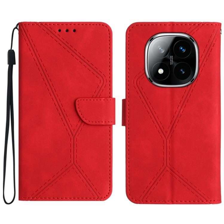 For Redmi Note 14 Pro 4G Stitching Embossed Leather Phone Case(Red)